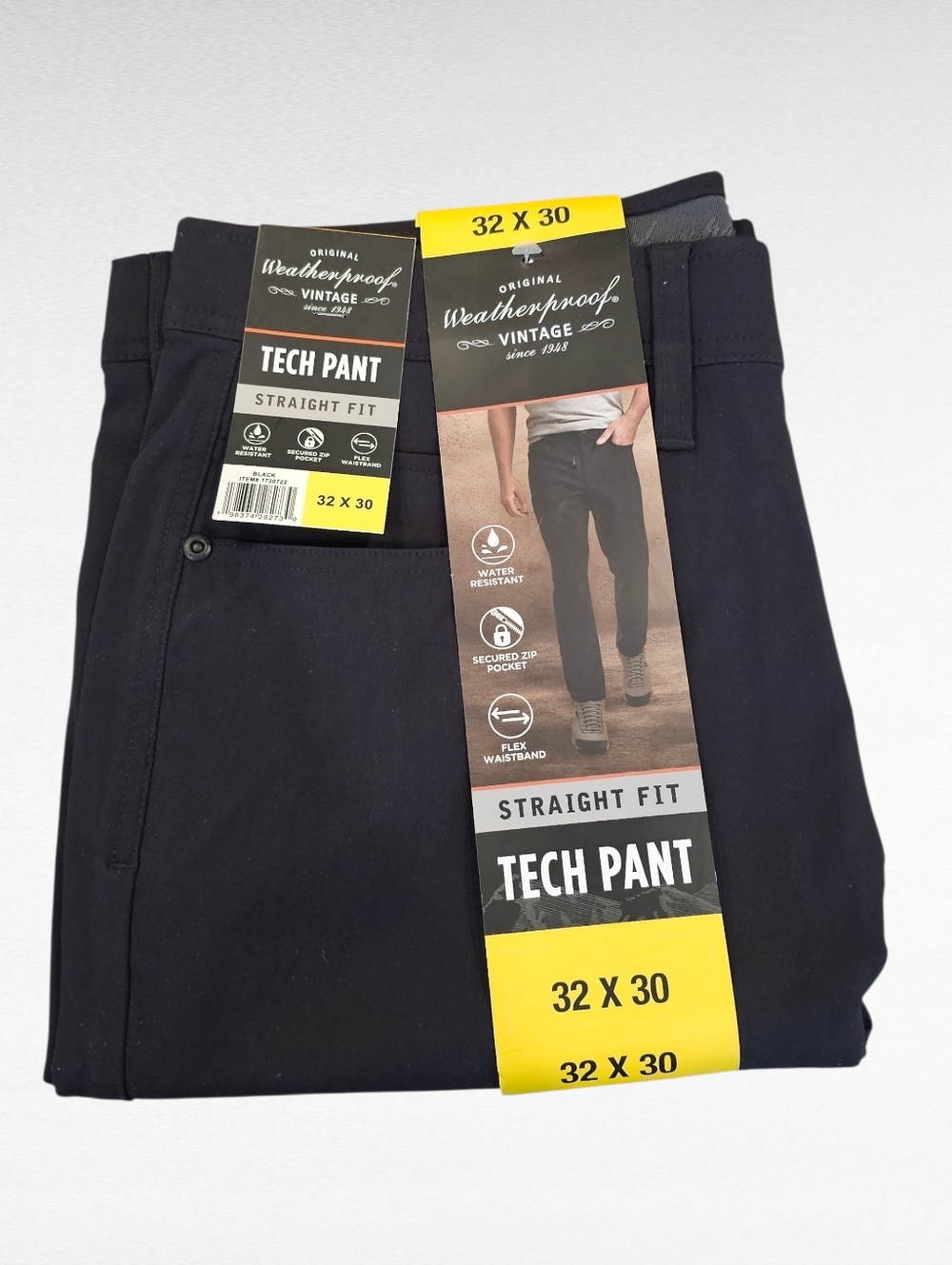 Original Weatherproof Vintage Straight Fit Tech Pants Black 32 x 30